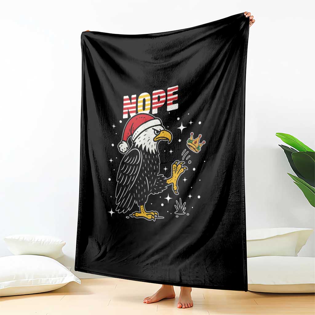 Funny Eagle No Kings In America Christmas 2025 Throw Blanket - Wonder Print Shop