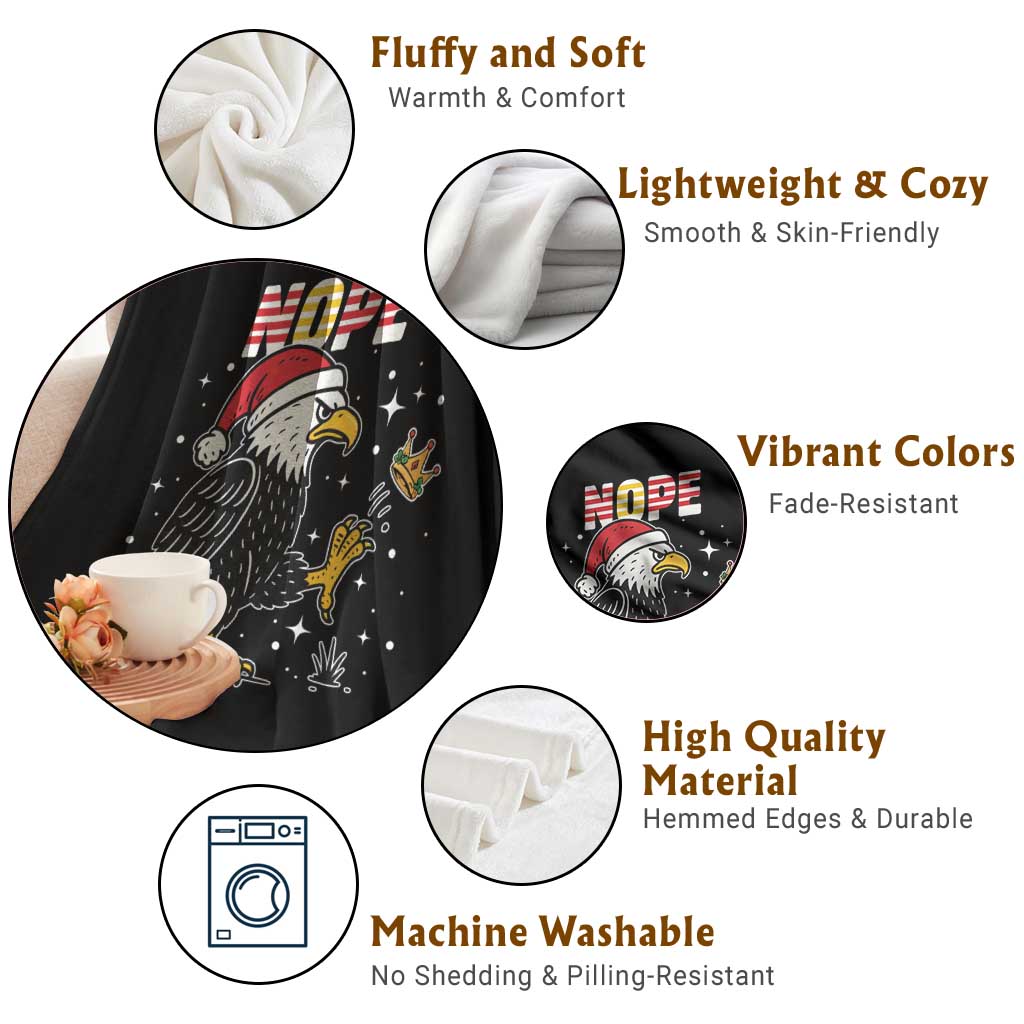 Funny Eagle No Kings In America Christmas 2025 Throw Blanket - Wonder Print Shop