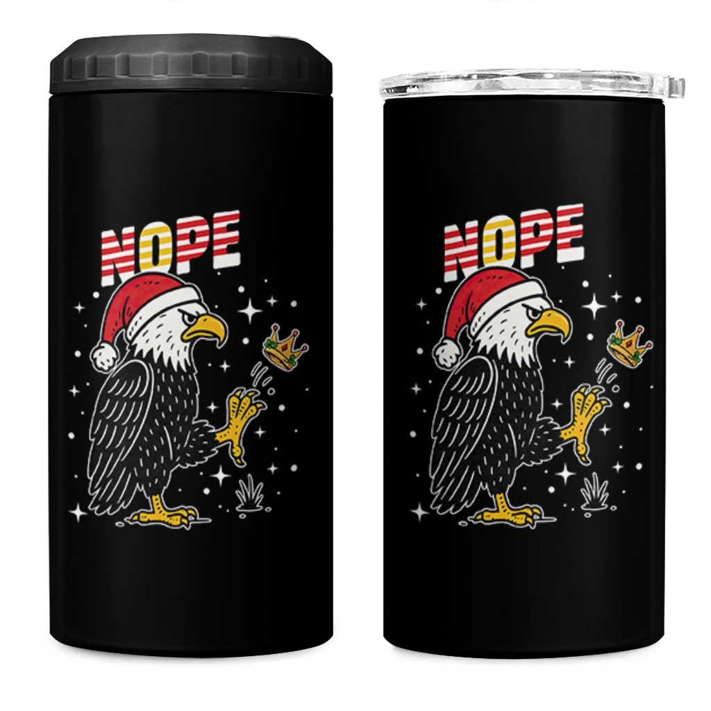 Funny Eagle No Kings In America Christmas 2025 4 in 1 Can Cooler Tumbler - Wonder Print Shop