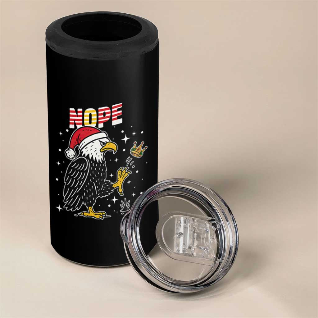 Funny Eagle No Kings In America Christmas 2025 4 in 1 Can Cooler Tumbler - Wonder Print Shop