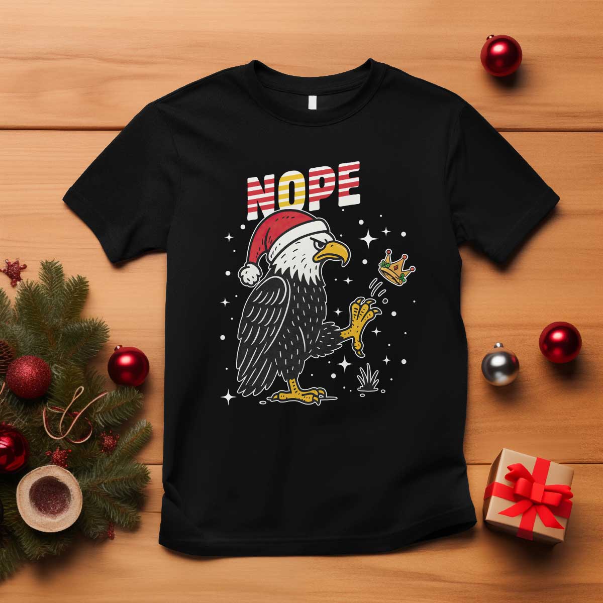 Funny Eagle No Kings In America Christmas 2025 T Shirt - Wonder Print Shop