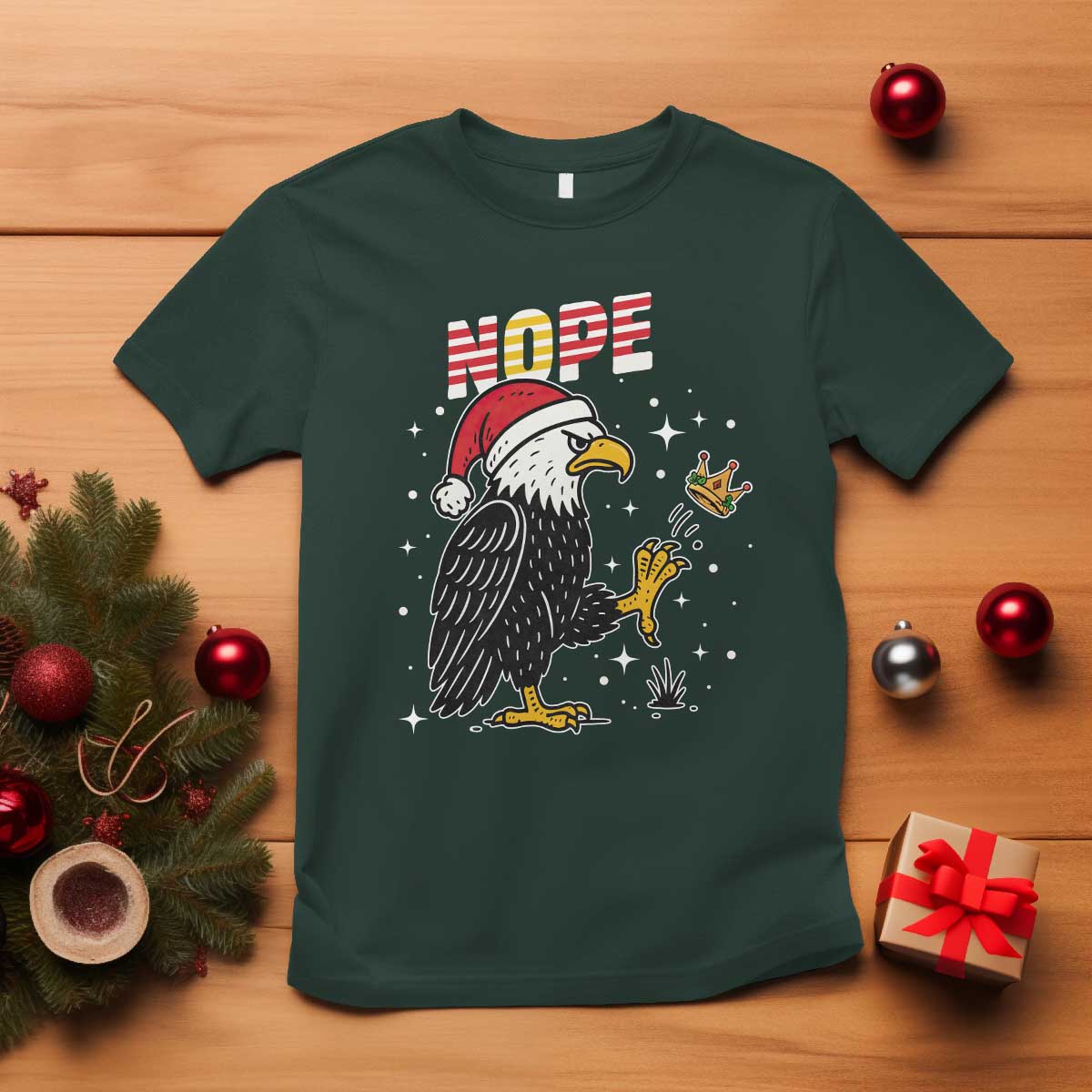 Funny Eagle No Kings In America Christmas 2025 T Shirt - Wonder Print Shop