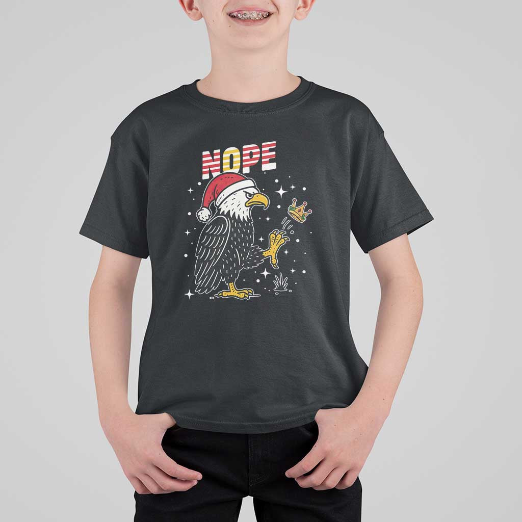 Funny Eagle No Kings In America Christmas 2025 T Shirt For Kid - Wonder Print Shop