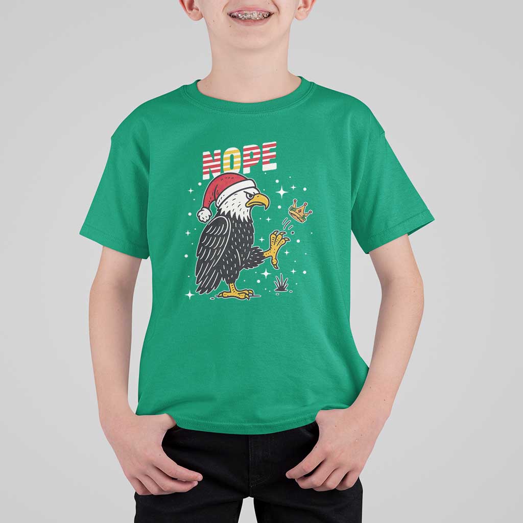 Funny Eagle No Kings In America Christmas 2025 T Shirt For Kid - Wonder Print Shop