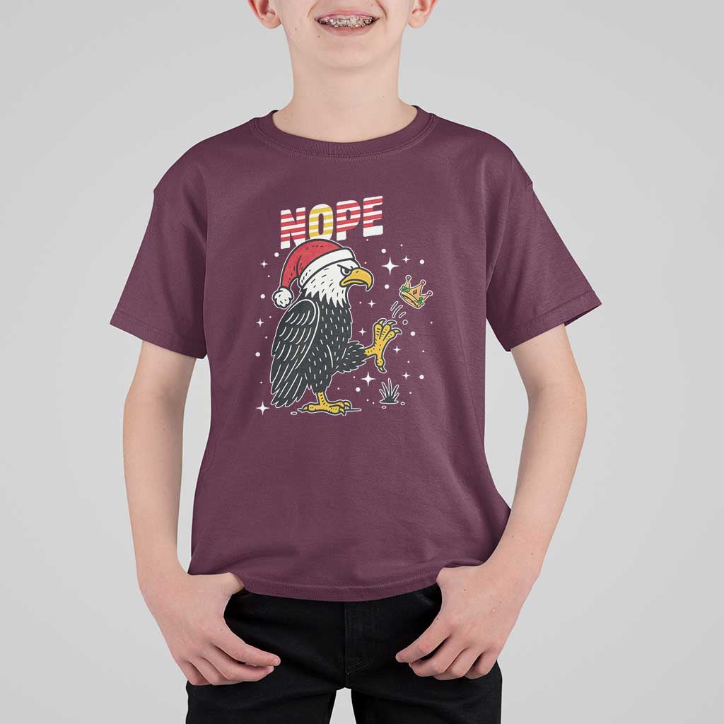 Funny Eagle No Kings In America Christmas 2025 T Shirt For Kid - Wonder Print Shop