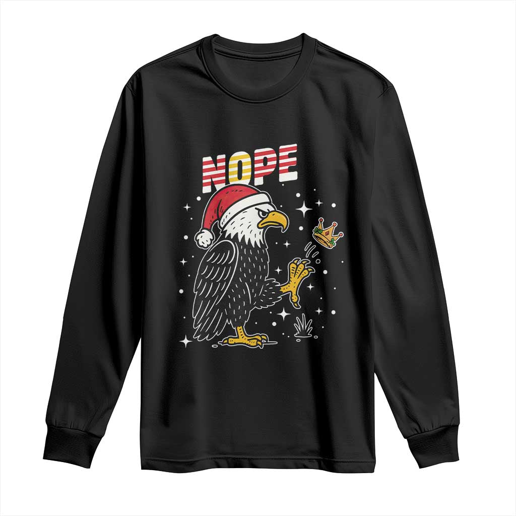 Funny Eagle No Kings In America Christmas 2025 Long Sleeve Shirt - Wonder Print Shop