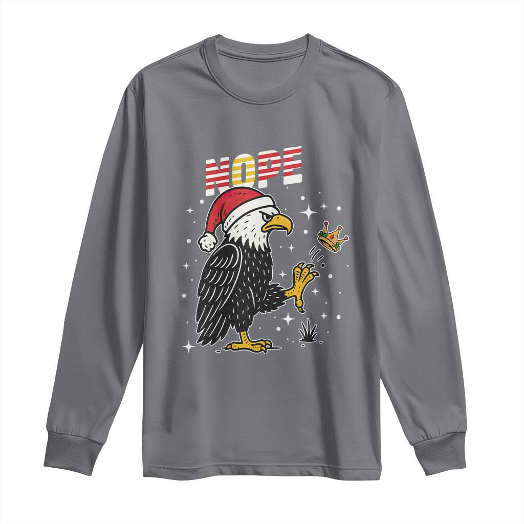 Funny Eagle No Kings In America Christmas 2025 Long Sleeve Shirt - Wonder Print Shop