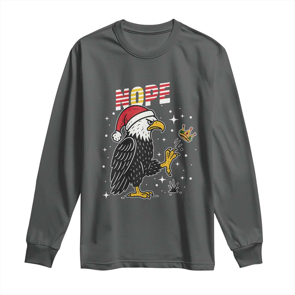 Funny Eagle No Kings In America Christmas 2025 Long Sleeve Shirt - Wonder Print Shop