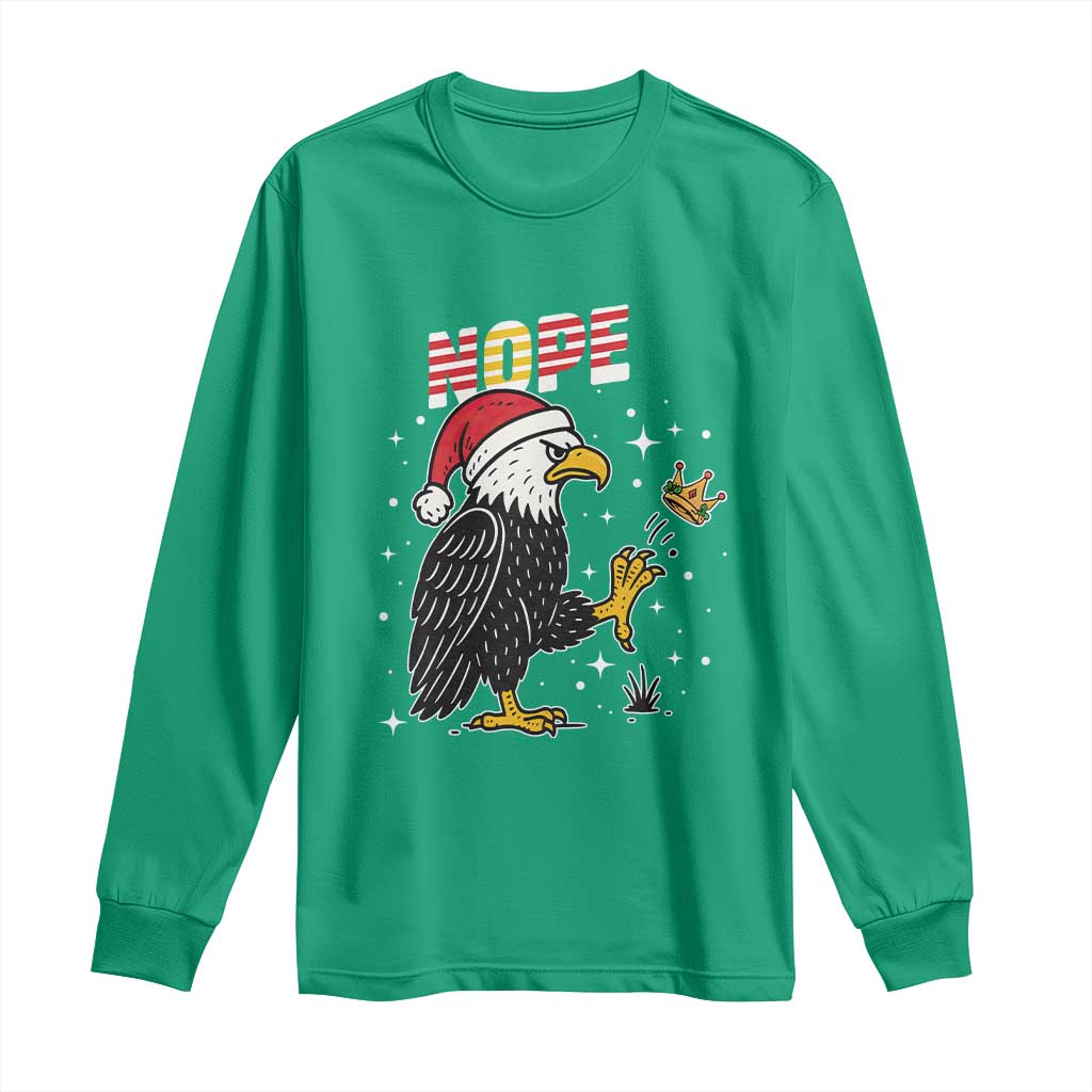 Funny Eagle No Kings In America Christmas 2025 Long Sleeve Shirt - Wonder Print Shop