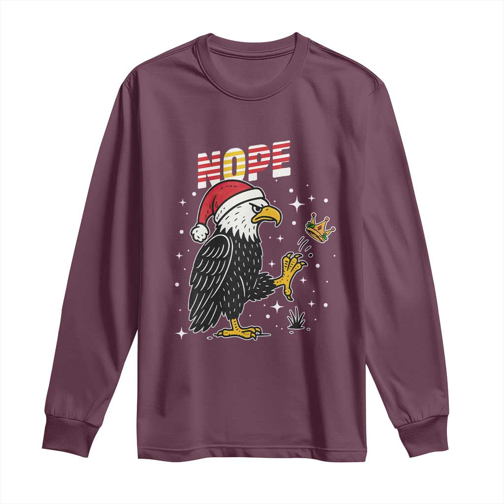 Funny Eagle No Kings In America Christmas 2025 Long Sleeve Shirt - Wonder Print Shop