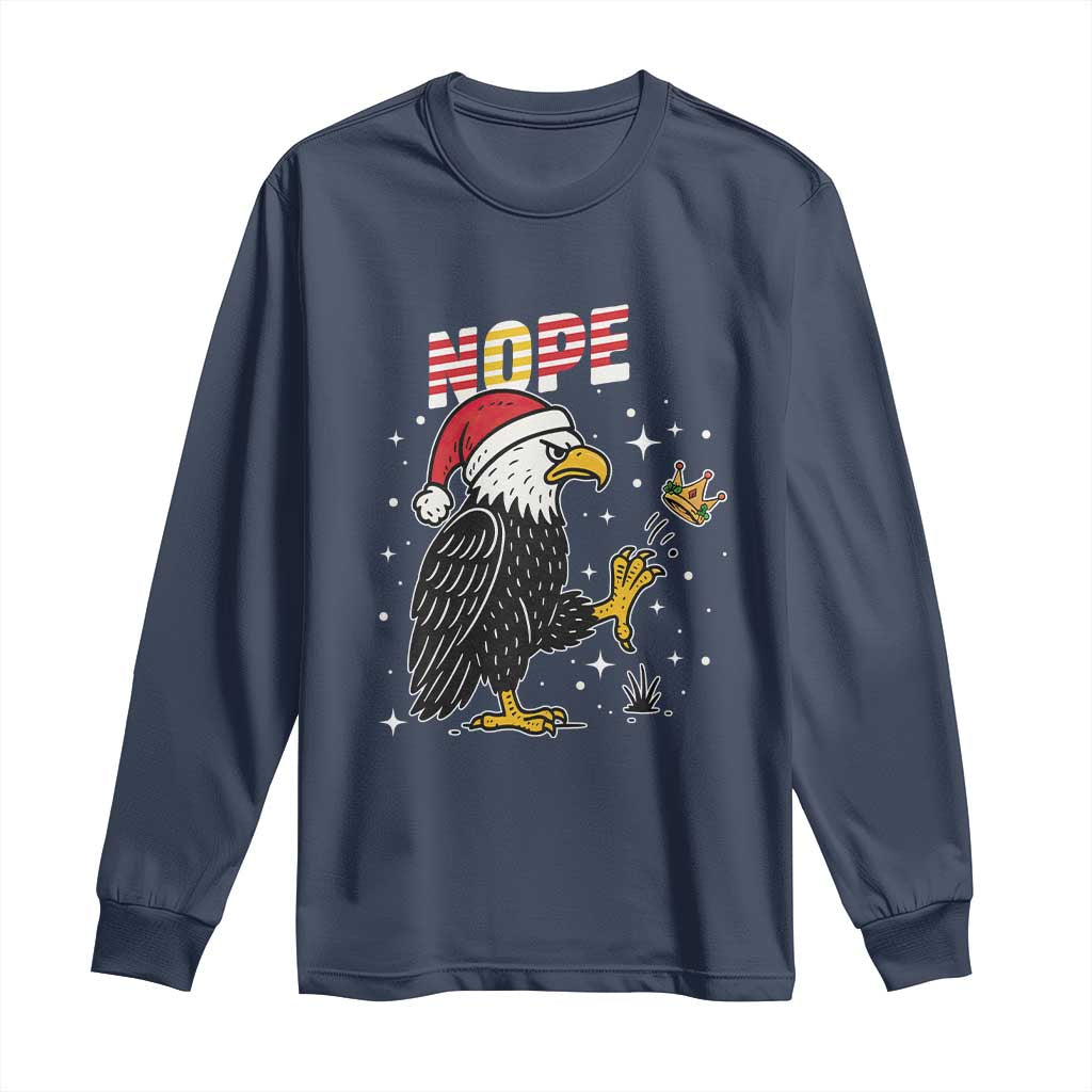 Funny Eagle No Kings In America Christmas 2025 Long Sleeve Shirt - Wonder Print Shop