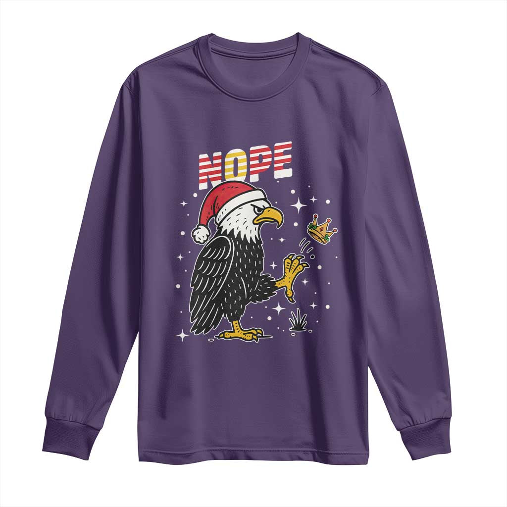 Funny Eagle No Kings In America Christmas 2025 Long Sleeve Shirt - Wonder Print Shop