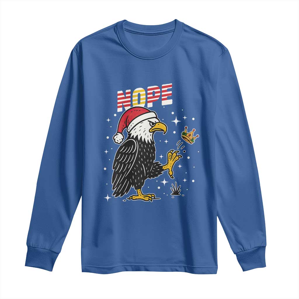 Funny Eagle No Kings In America Christmas 2025 Long Sleeve Shirt - Wonder Print Shop