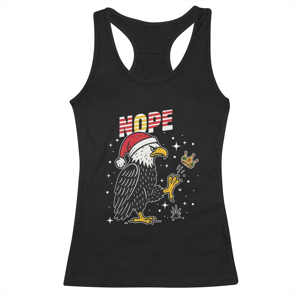 Funny Eagle No Kings In America Christmas 2025 Racerback Tank Top - Wonder Print Shop