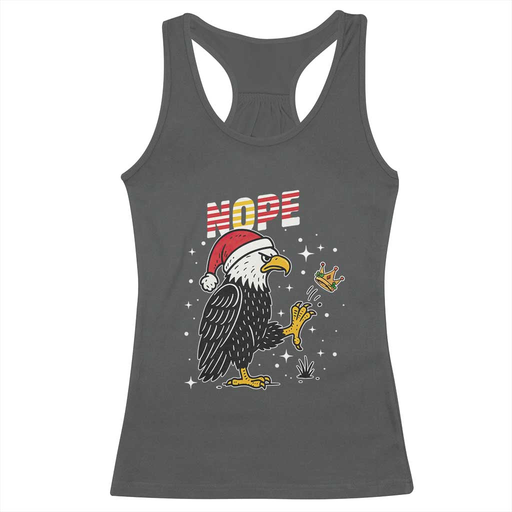 Funny Eagle No Kings In America Christmas 2025 Racerback Tank Top - Wonder Print Shop