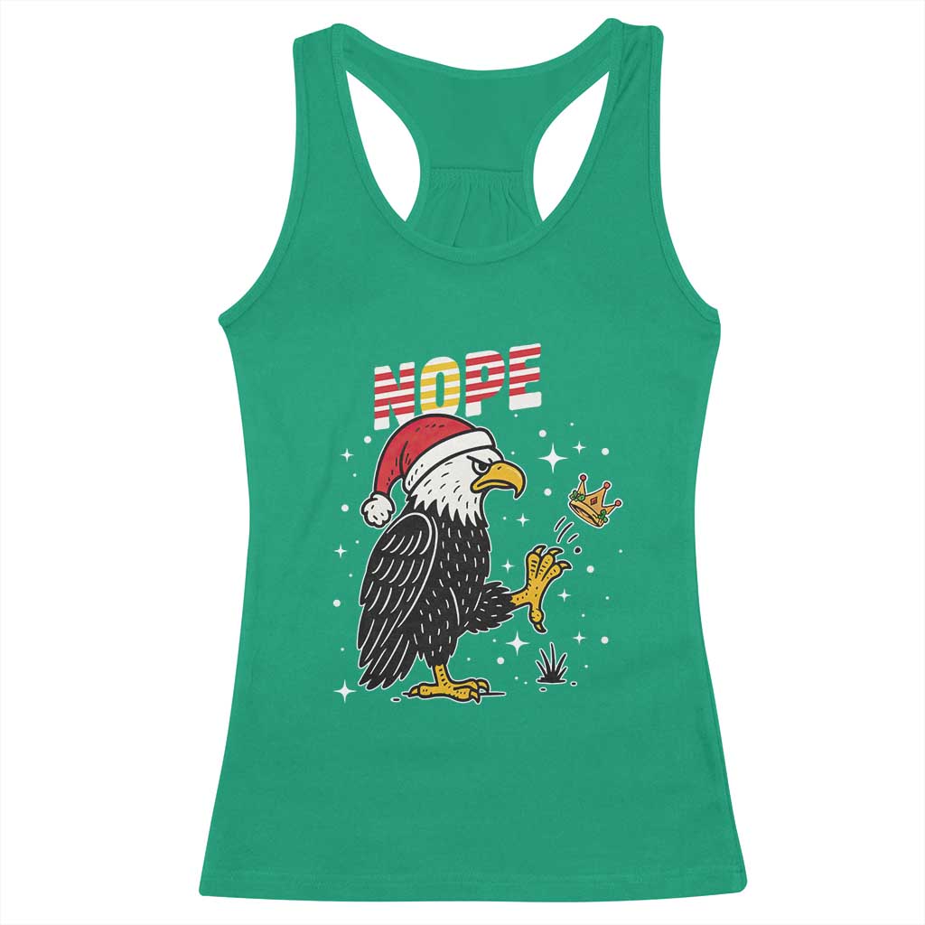 Funny Eagle No Kings In America Christmas 2025 Racerback Tank Top - Wonder Print Shop