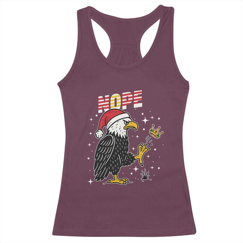 Funny Eagle No Kings In America Christmas 2025 Racerback Tank Top - Wonder Print Shop
