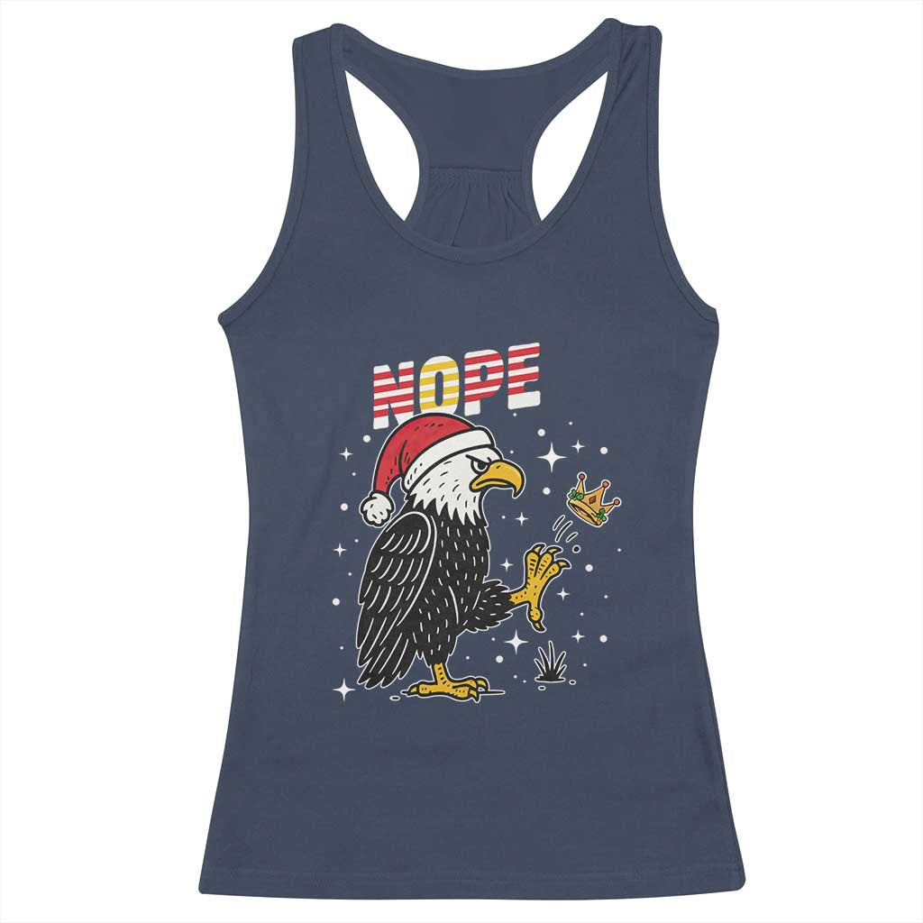 Funny Eagle No Kings In America Christmas 2025 Racerback Tank Top - Wonder Print Shop