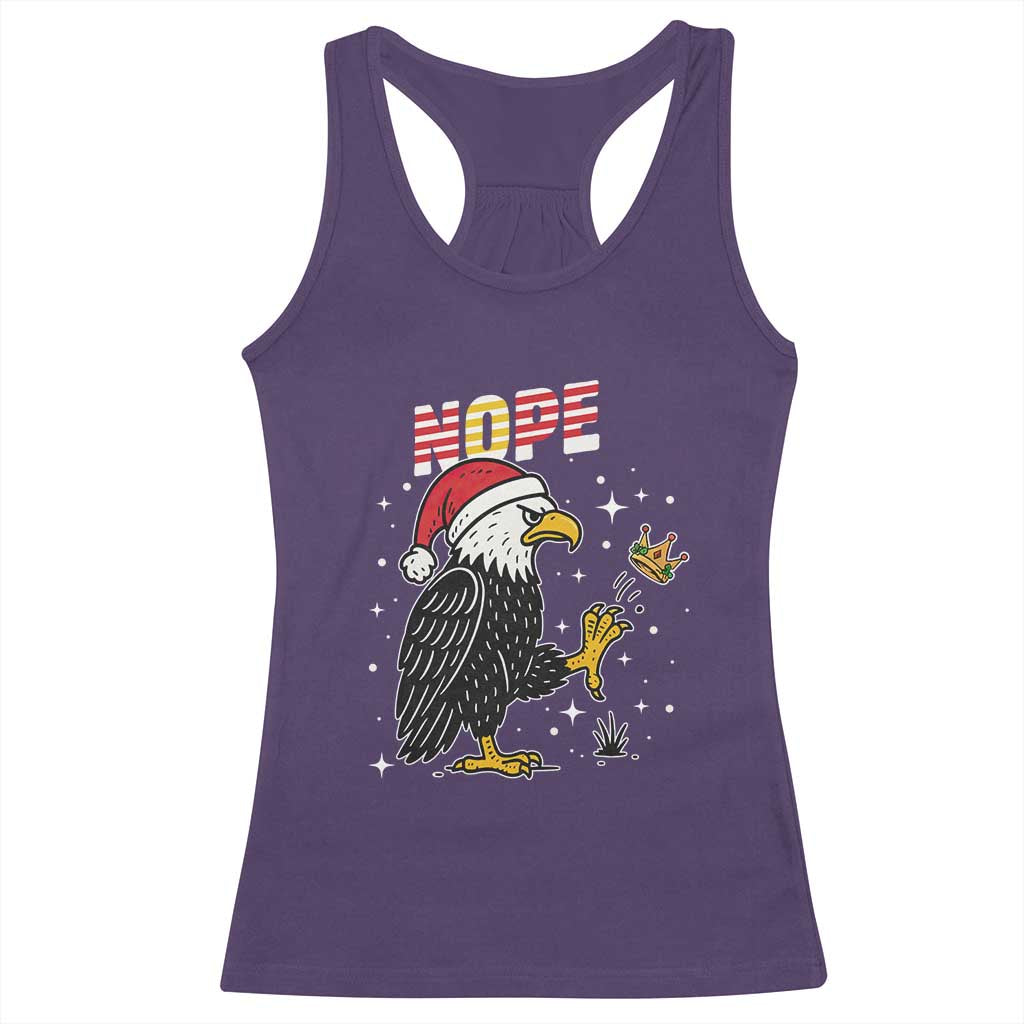 Funny Eagle No Kings In America Christmas 2025 Racerback Tank Top - Wonder Print Shop