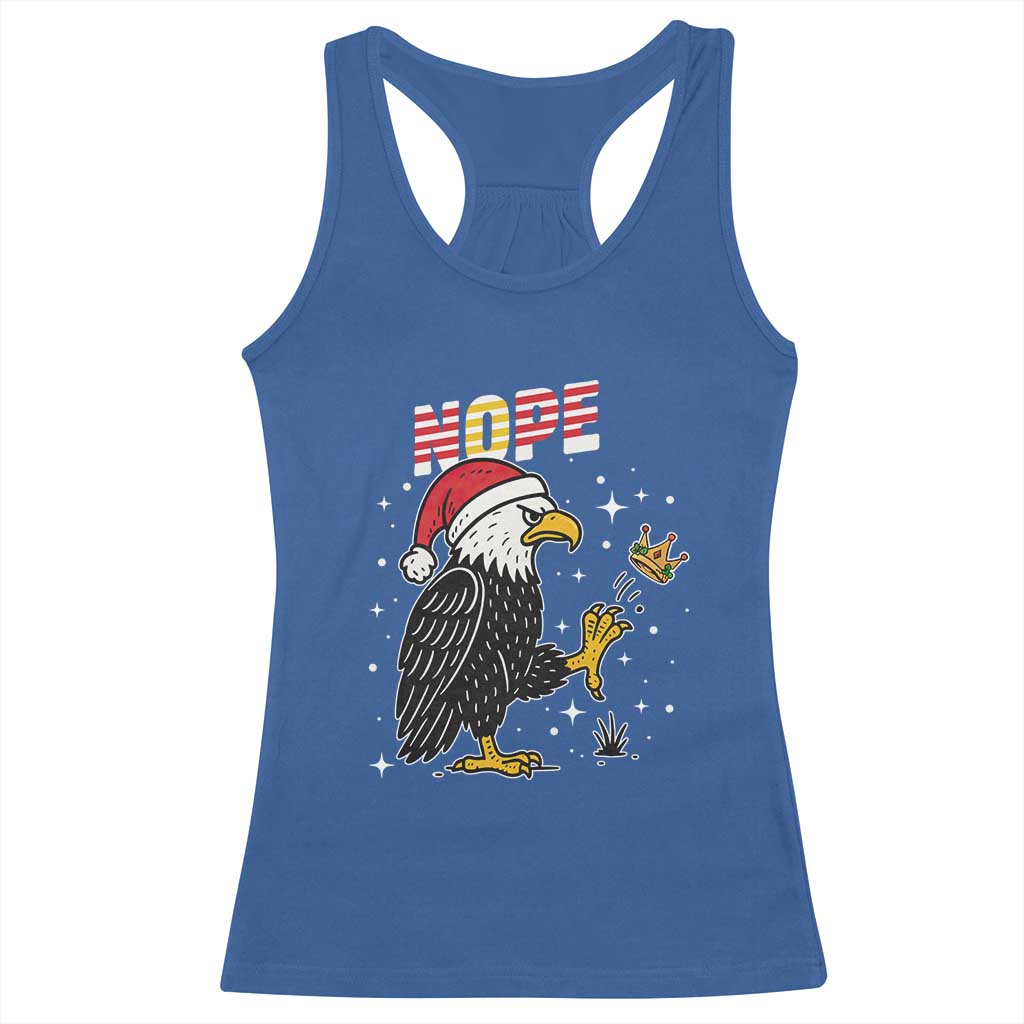 Funny Eagle No Kings In America Christmas 2025 Racerback Tank Top - Wonder Print Shop