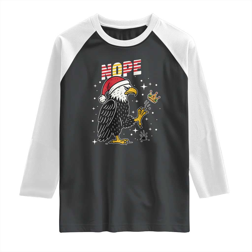Funny Eagle No Kings In America Christmas 2025 Raglan Shirt - Wonder Print Shop