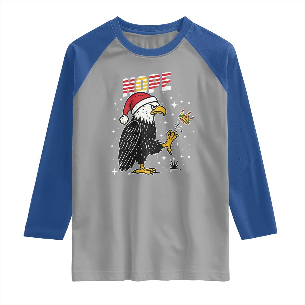 Funny Eagle No Kings In America Christmas 2025 Raglan Shirt - Wonder Print Shop