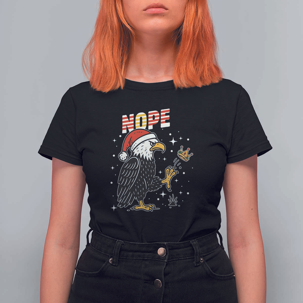 Funny Eagle No Kings In America Christmas 2025 T Shirt For Women - Wonder Print Shop