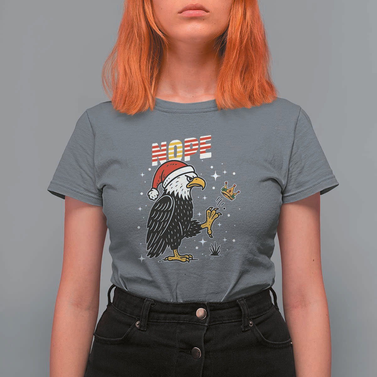 Funny Eagle No Kings In America Christmas 2025 T Shirt For Women - Wonder Print Shop