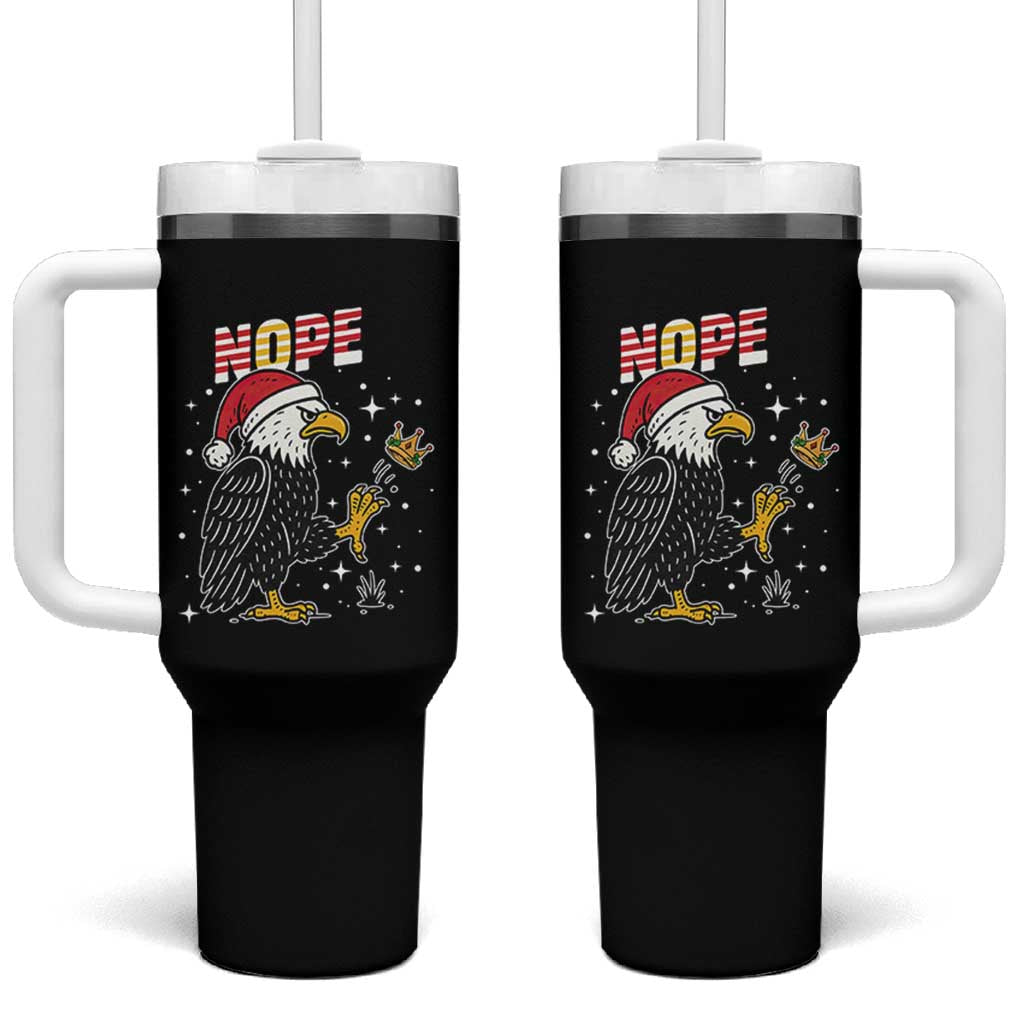Funny Eagle No Kings In America Christmas 2025 Tumbler With Handle - Wonder Print Shop