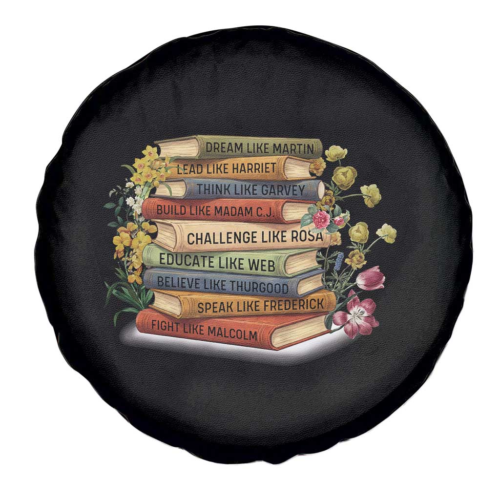 Black History Leaders Book Spare Tire Cover African American Teachers - Wonder Print Shop