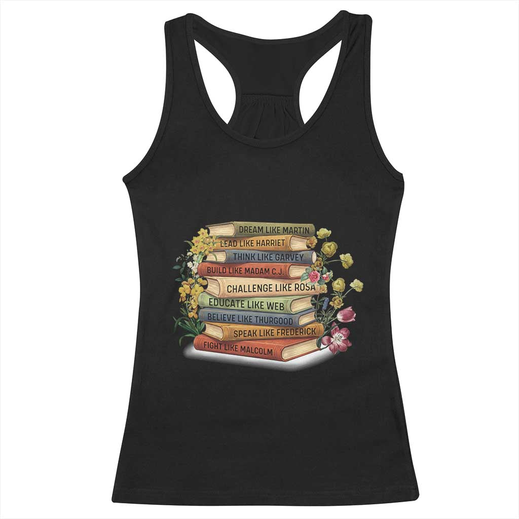 Black History Leaders Book Racerback Tank Top African American Teachers - Wonder Print Shop