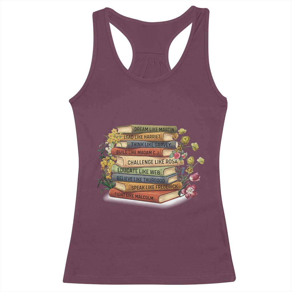 Black History Leaders Book Racerback Tank Top African American Teachers - Wonder Print Shop