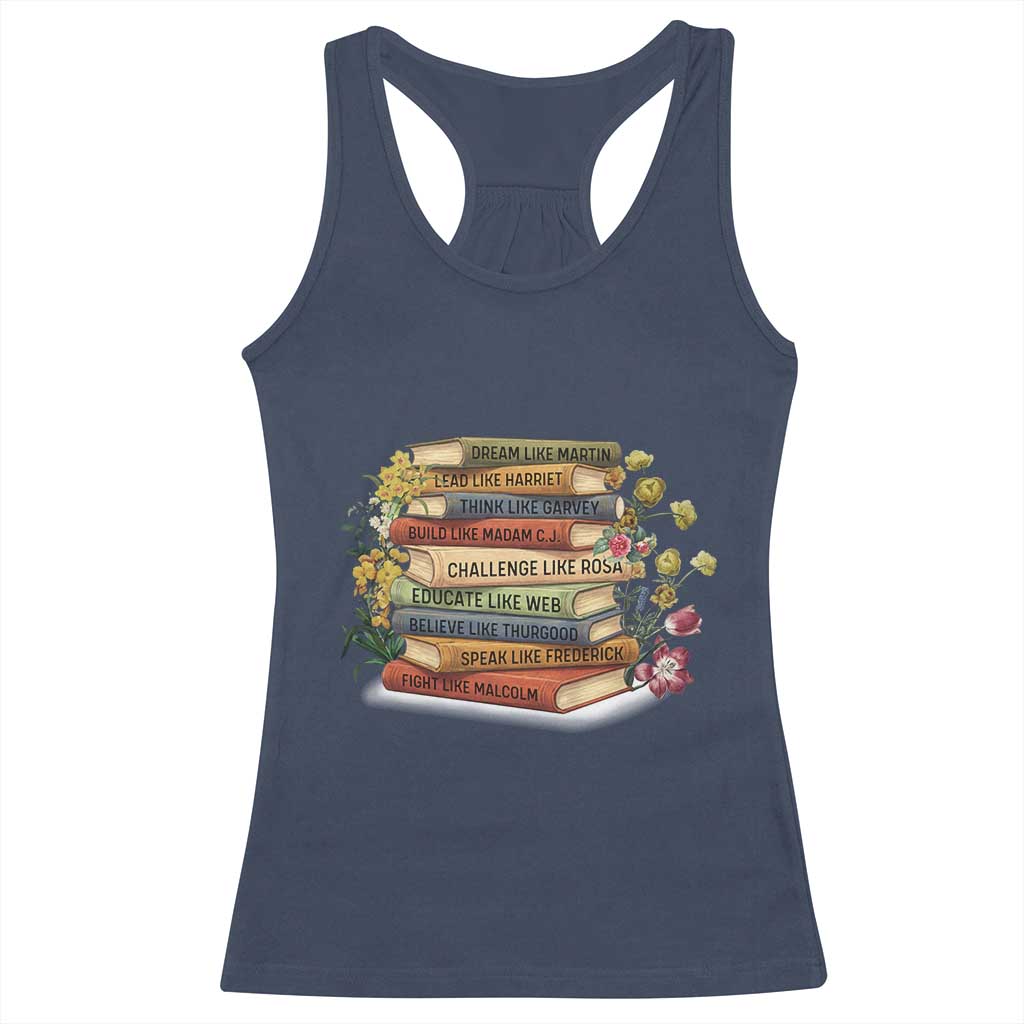 Black History Leaders Book Racerback Tank Top African American Teachers - Wonder Print Shop