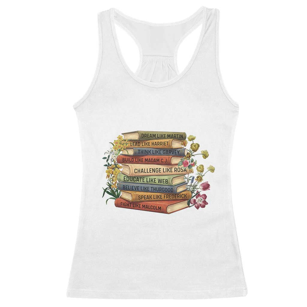Black History Leaders Book Racerback Tank Top African American Teachers - Wonder Print Shop