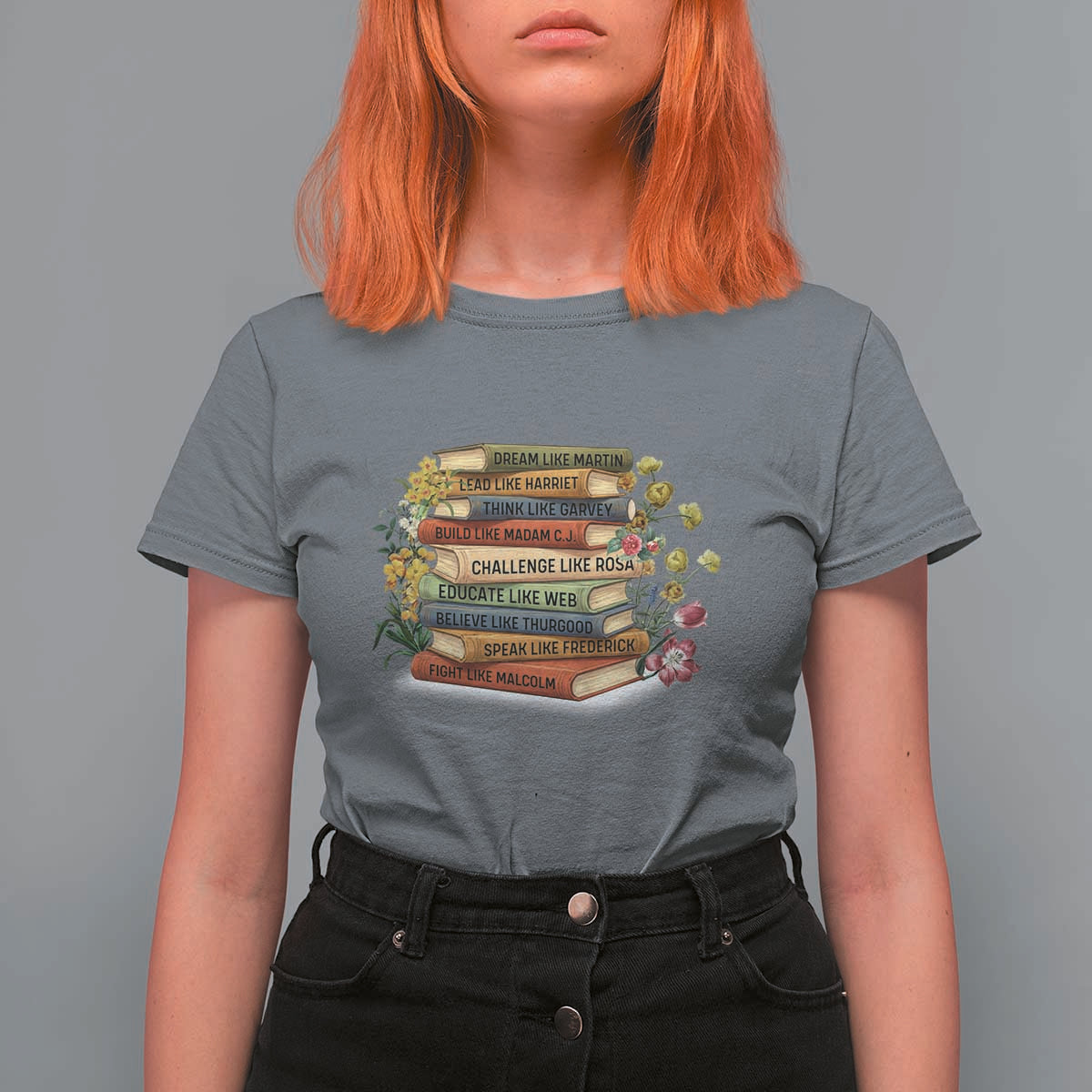 Black History Leaders Book T Shirt For Women African American Teachers - Wonder Print Shop