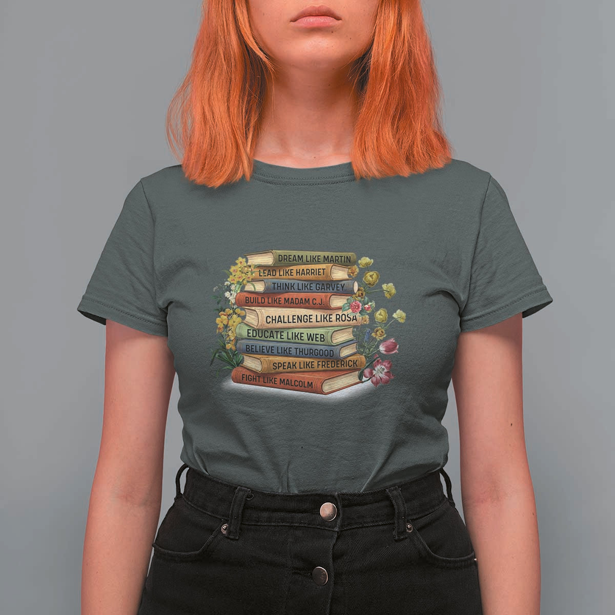 Black History Leaders Book T Shirt For Women African American Teachers - Wonder Print Shop