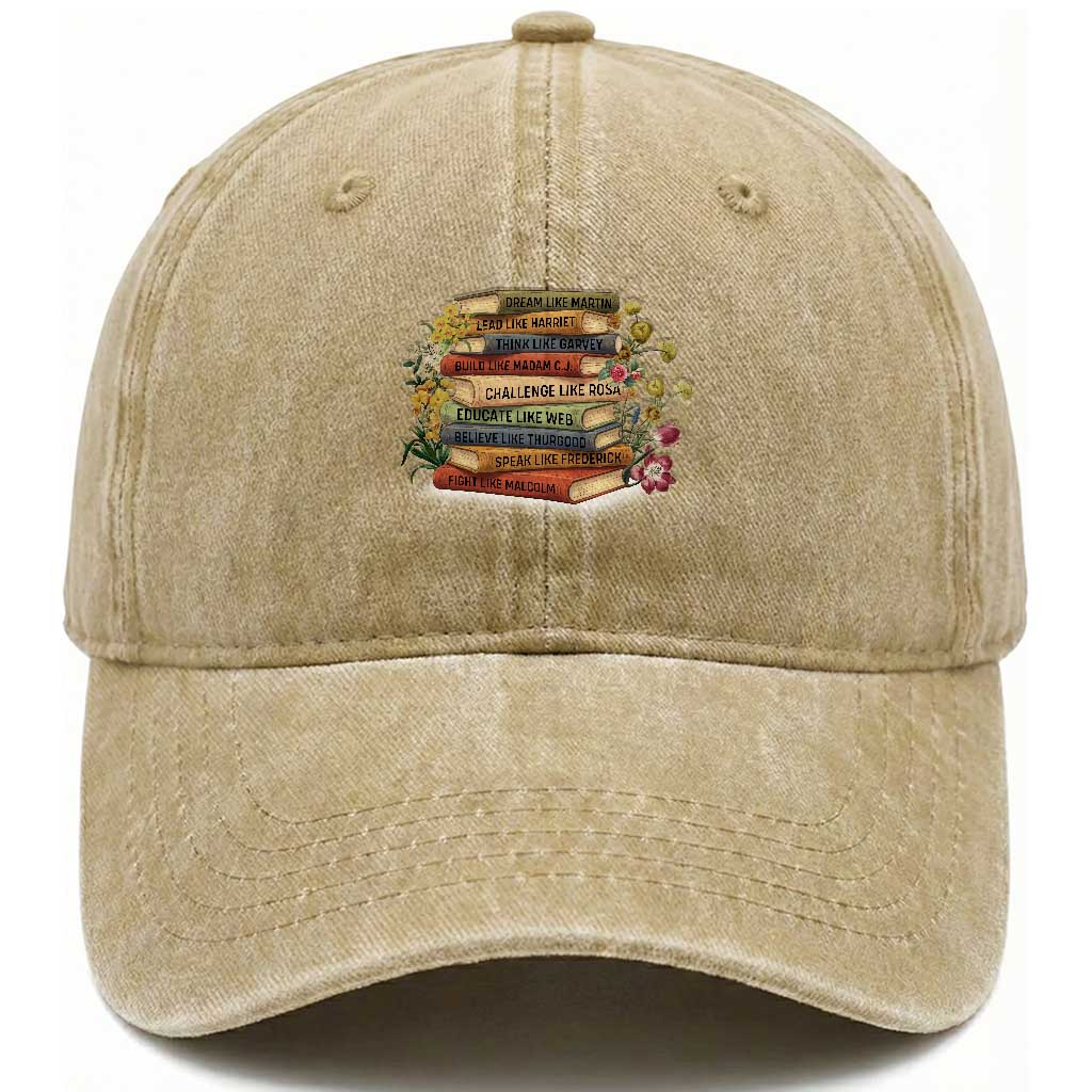 Black History Leaders Book Washed Cotton Baseball Cap African American Teachers