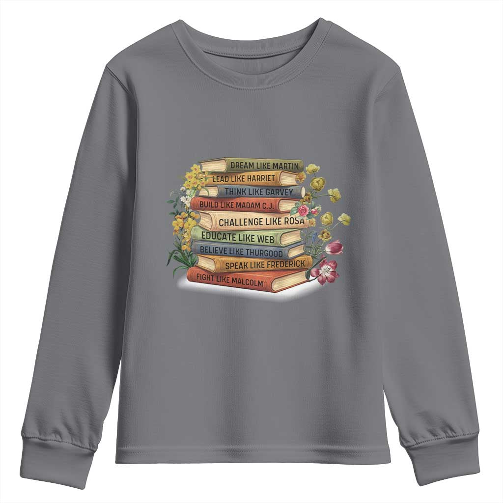 Black History Leaders Book Youth Sweatshirt African American Teachers - Wonder Print Shop