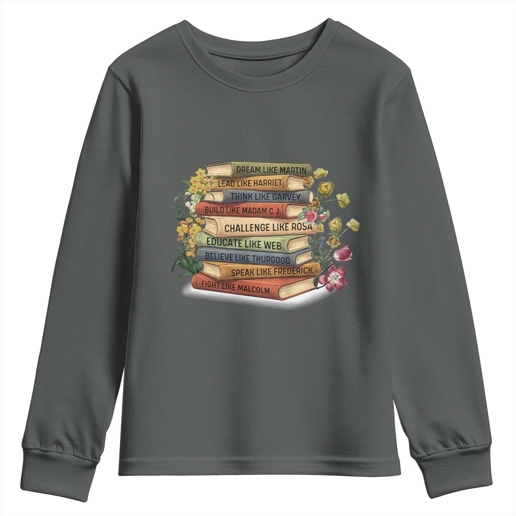 Black History Leaders Book Youth Sweatshirt African American Teachers - Wonder Print Shop