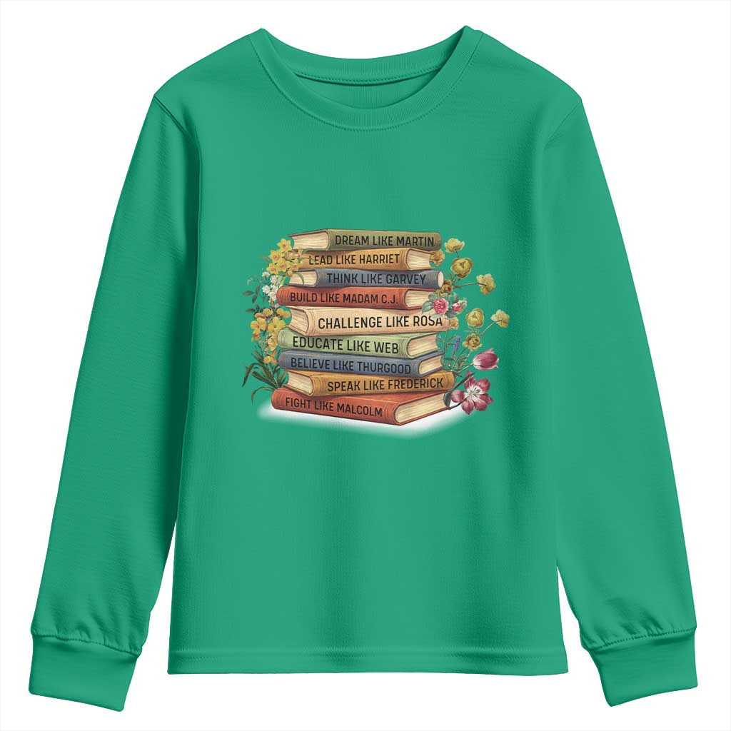 Black History Leaders Book Youth Sweatshirt African American Teachers - Wonder Print Shop