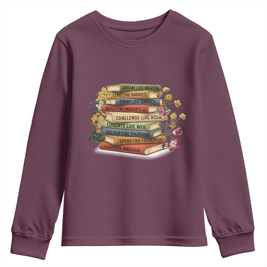 Black History Leaders Book Youth Sweatshirt African American Teachers - Wonder Print Shop