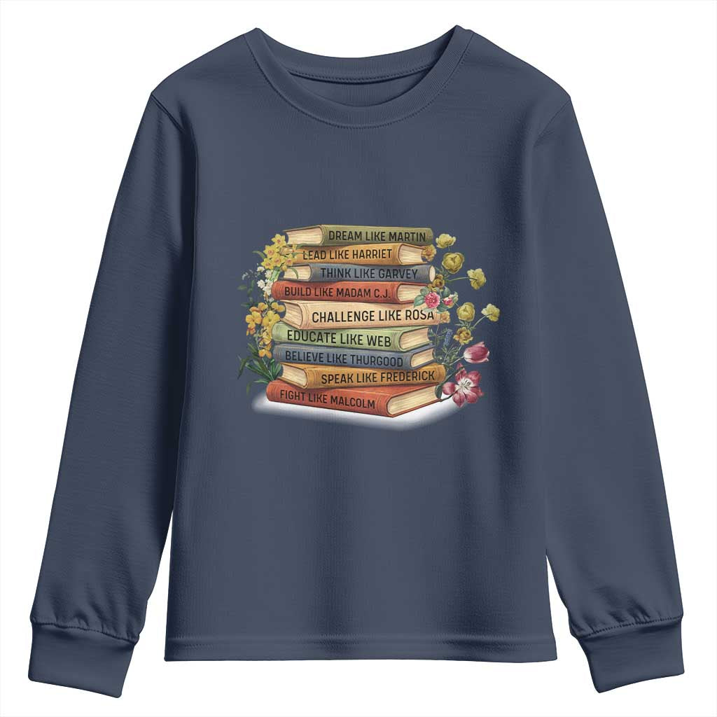 Black History Leaders Book Youth Sweatshirt African American Teachers - Wonder Print Shop