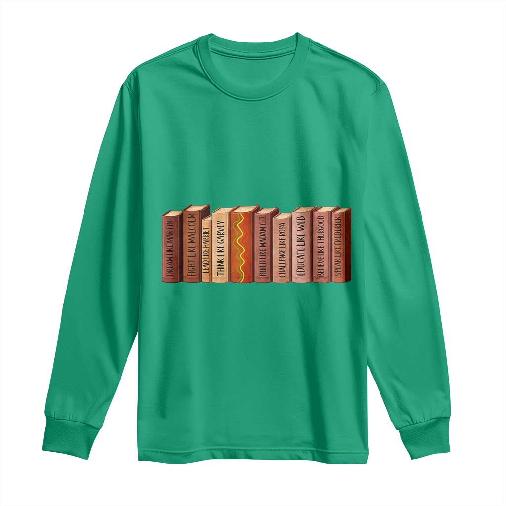 African American Teachers Gift Long Sleeve Shirt Black History Leaders Book - Wonder Print Shop