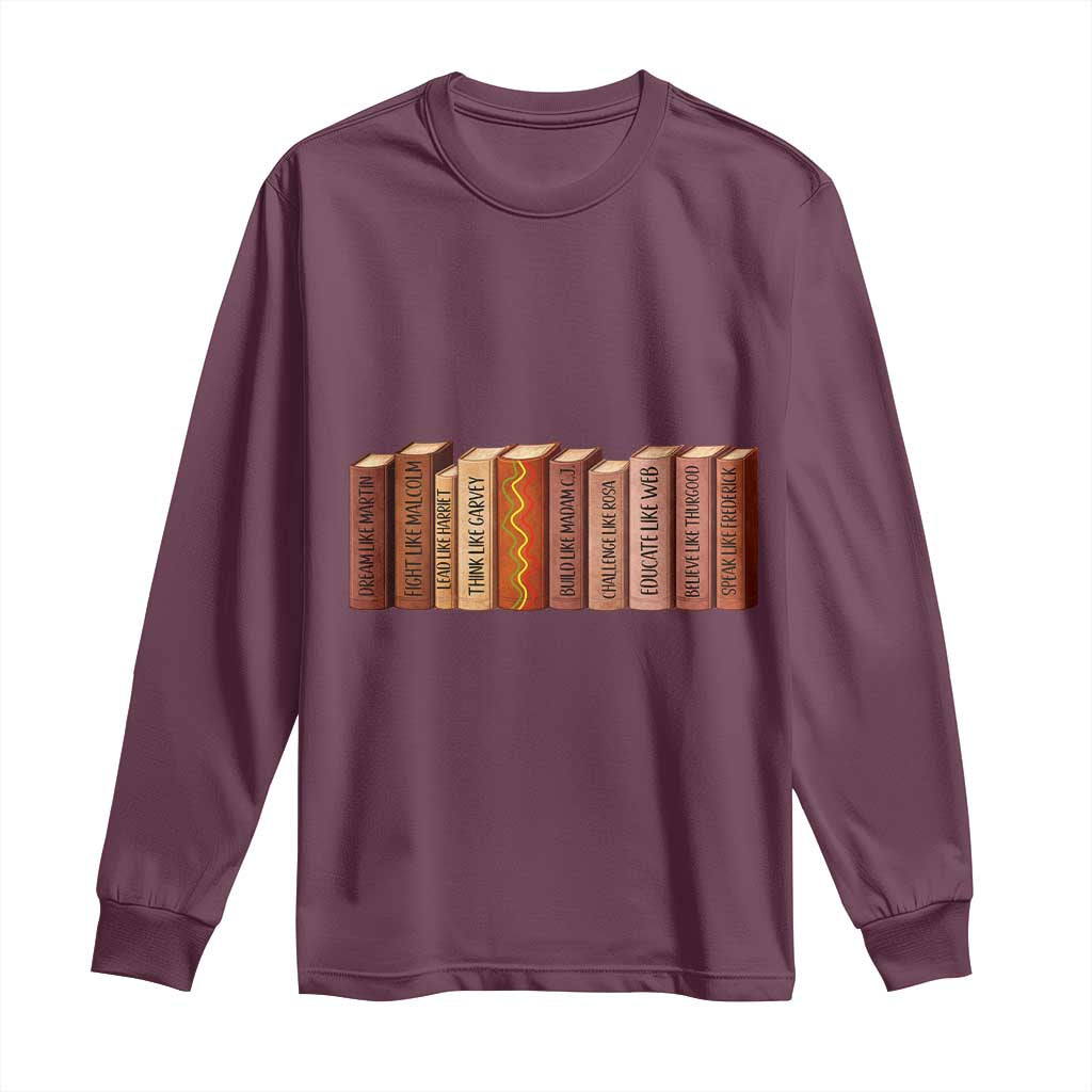 African American Teachers Gift Long Sleeve Shirt Black History Leaders Book - Wonder Print Shop