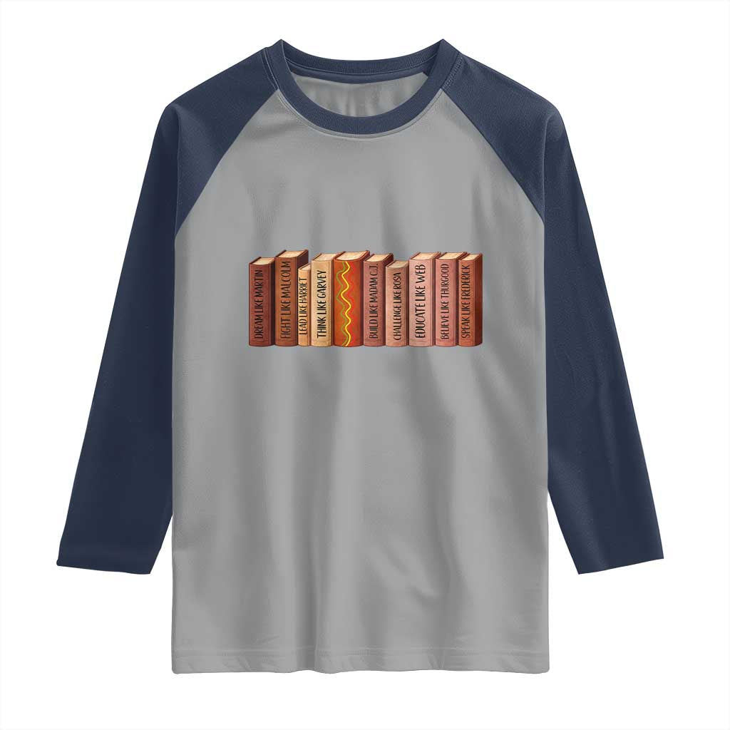 African American Teachers Gift Raglan Shirt Black History Leaders Book - Wonder Print Shop
