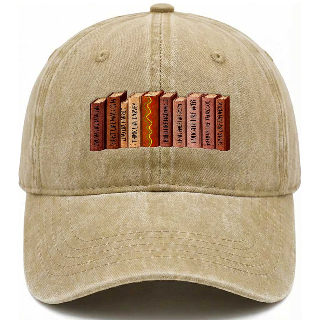 African American Teachers Gift Washed Cotton Baseball Cap Black History Leaders Book