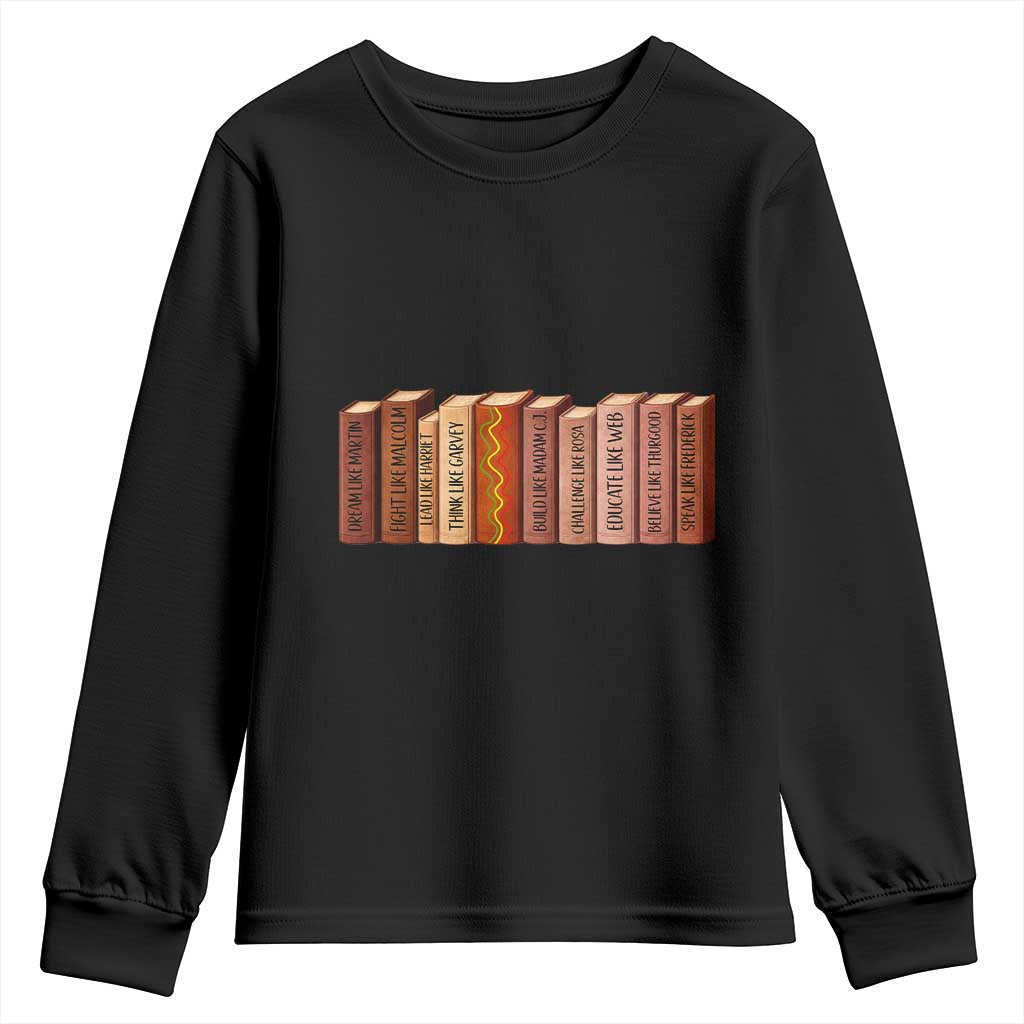 African American Teachers Gift Youth Sweatshirt Black History Leaders Book - Wonder Print Shop