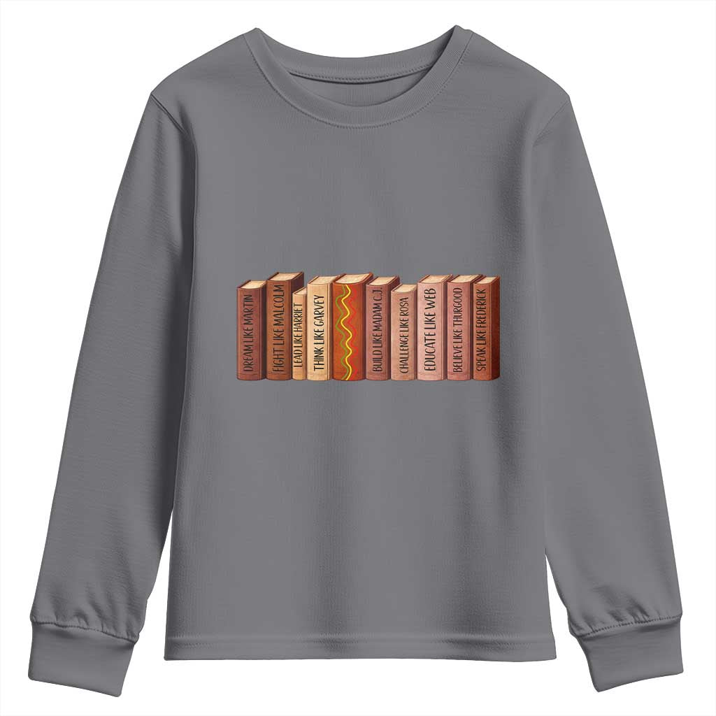 African American Teachers Gift Youth Sweatshirt Black History Leaders Book - Wonder Print Shop