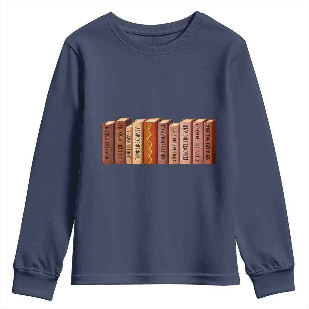 African American Teachers Gift Youth Sweatshirt Black History Leaders Book - Wonder Print Shop