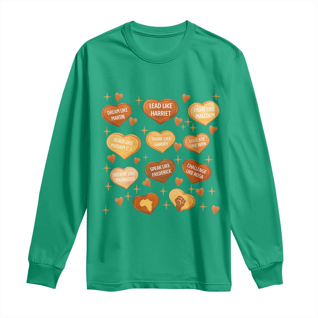 Black History Leaders Long Sleeve Shirt African American Teachers Pride - Wonder Print Shop